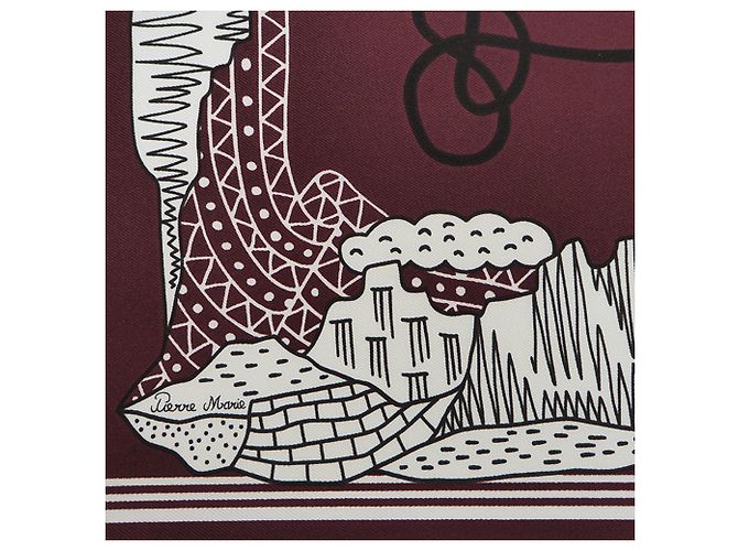 Silk In Hermès Écharpe Carré Petit Care Édition Limitée Hermes Bordeaux - vue 4