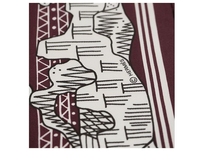 Silk In Hermès Écharpe Carré Petit Care Édition Limitée Hermes Bordeaux - vue 6