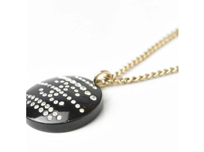 Collana Pendente in Strass Nero e Oro Chanel D'oro - vista 4