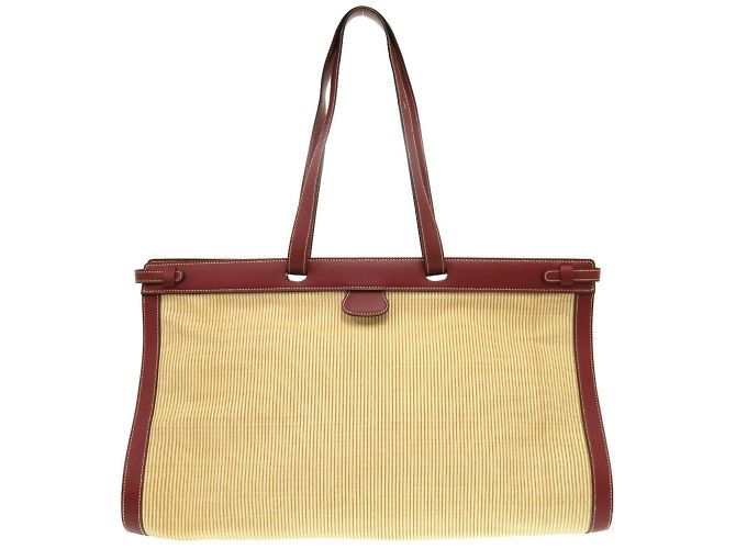 Borsa Tote Hermès Museau Crinoline Vauchamonix Rosso - vista 3
