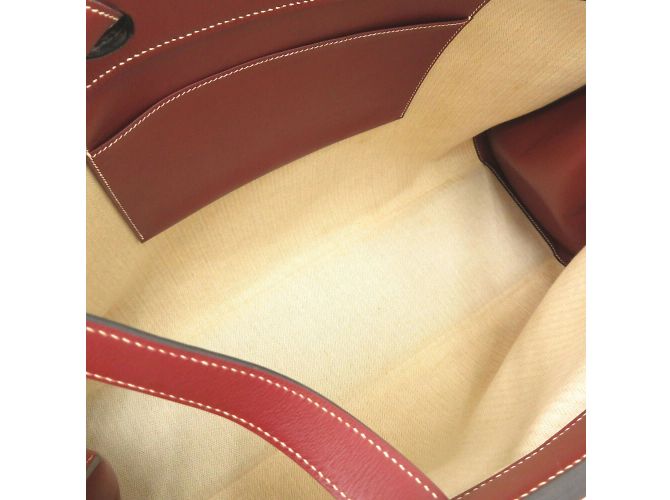 Borsa Tote Hermès Museau Crinoline Vauchamonix Rosso - vista 6