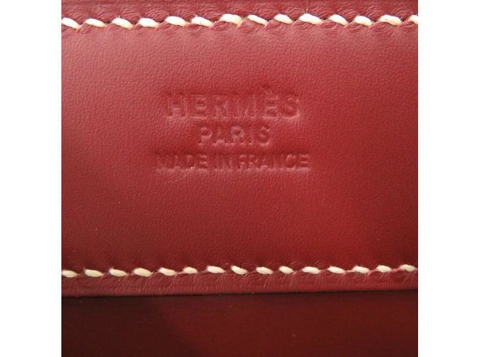 Borsa Tote Hermès Museau Crinoline Vauchamonix Rosso - vista 8
