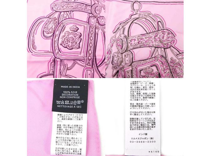Silk In Lenço de seda BRIDES de GALA da Hermès Rosa - vista 4