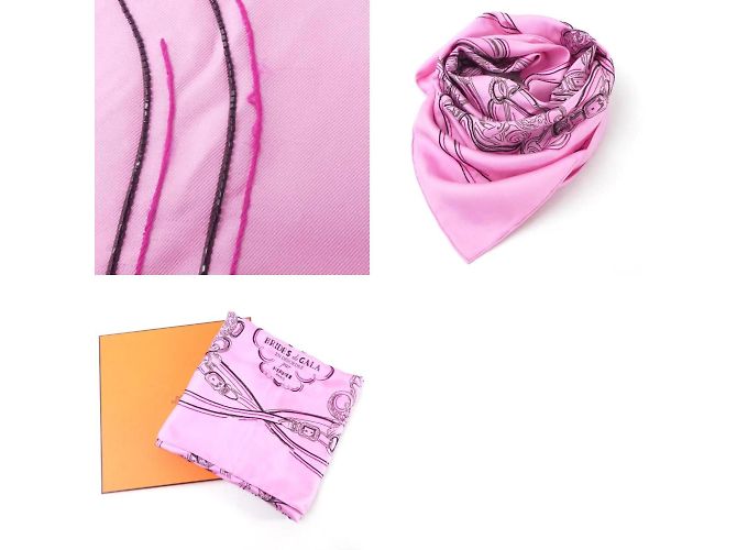 Silk In Lenço de seda BRIDES de GALA da Hermès Rosa - vista 5