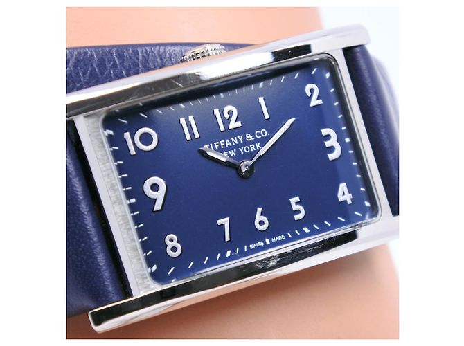 Tiffany & Co Tiffany East West Mini Quarz Analog Uhr Marineblau - Ansicht 3