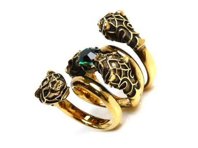 Anello doppio giro testa di tigre GUCCI - vista 2