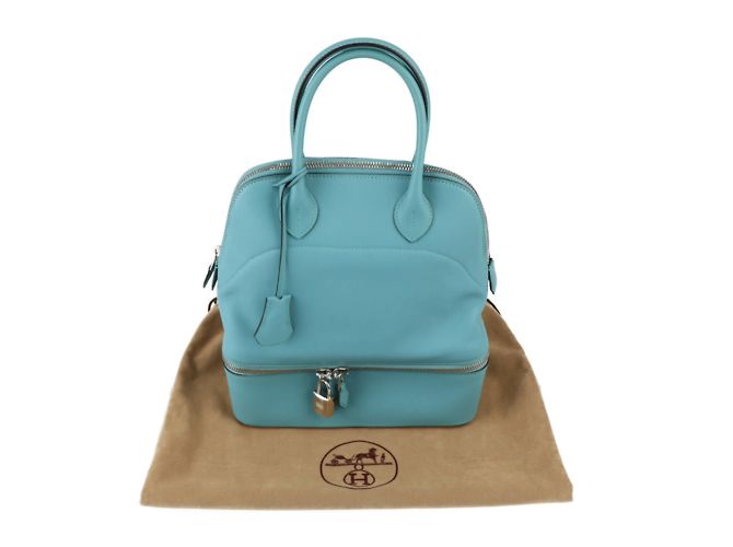 Hermès Hermes Bolide Sucre Handtasche Blau - Ansicht 10