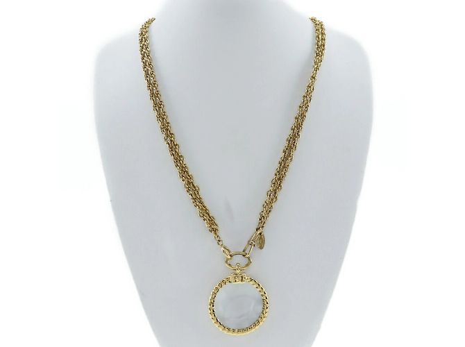 Collana Loupe Vintage Placcata Oro Chanel D'oro - vista 2