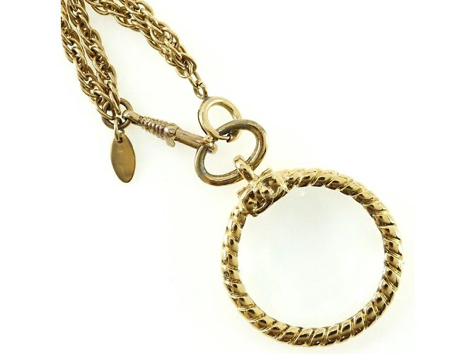 Collana Loupe Vintage Placcata Oro Chanel D'oro - vista 3