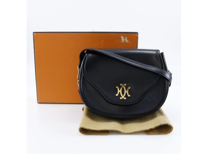 Hermès Bolso de Hombro Double H de Piel de Ternera Vintage Hermes Negro - vista 10