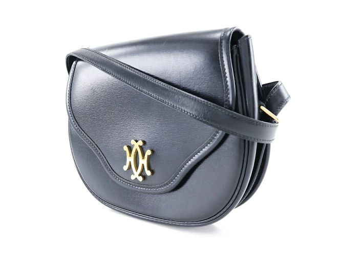 Hermès Bolso de Hombro Double H de Piel de Ternera Vintage Hermes Negro - vista 2