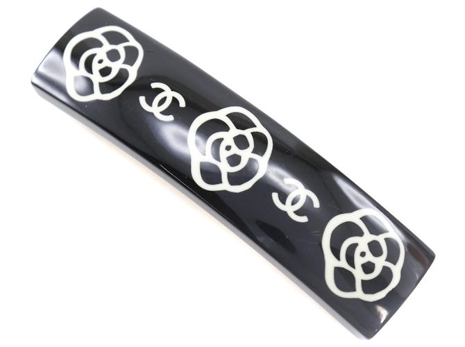 Fermaglio Camelia Chanel Coco Mark Valletta Nero Bianco - vista 2