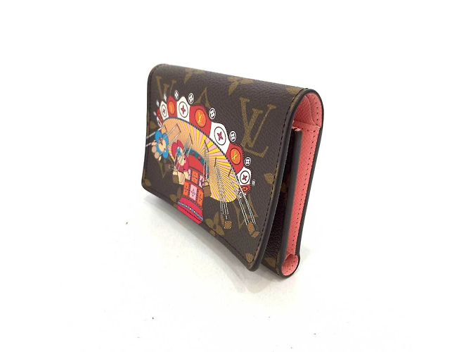 Billetera Trifold Monogram Louis Vuitton Castaño Rosa - vista 3