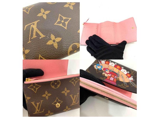 Billetera Trifold Monogram Louis Vuitton Castaño Rosa - vista 6