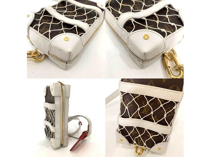 Borsa a Spalla Monogram Louis Vuitton Marrone Bianco - vista 4