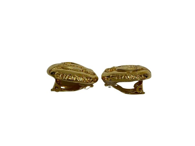 Chanel Vintage Mademoiselle Motif Icon Clip Ohrringe Golden - Ansicht 4