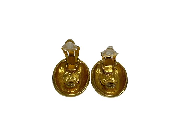 Chanel Vintage Mademoiselle Motif Icon Clip Ohrringe Golden - Ansicht 5