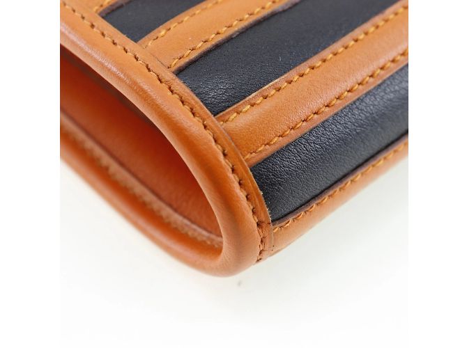Borsa a spalla in pelle Hermès Nero Arancione - vista 4