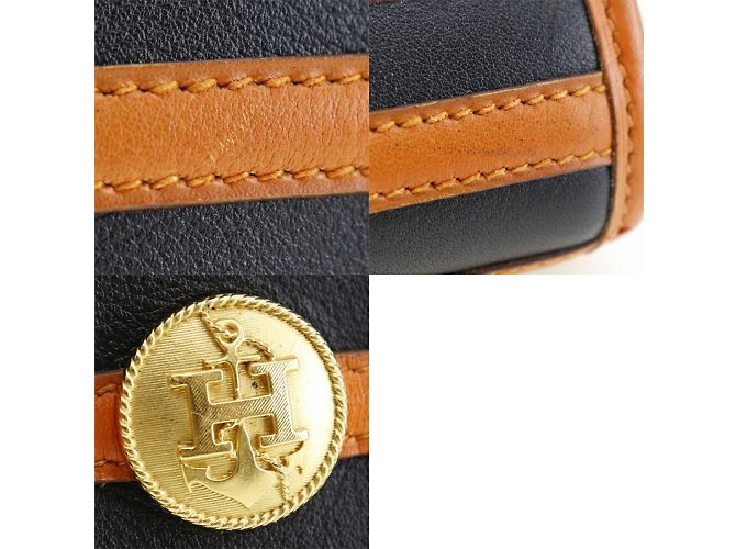 Borsa a spalla in pelle Hermès Nero Arancione - vista 7