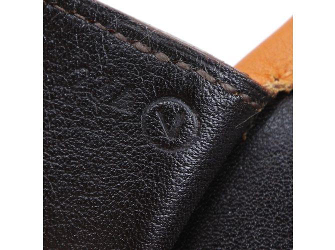 Borsa a spalla in pelle Hermès Nero Arancione - vista 8