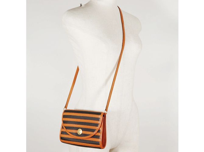 Borsa a spalla in pelle Hermès Nero Arancione - vista 9