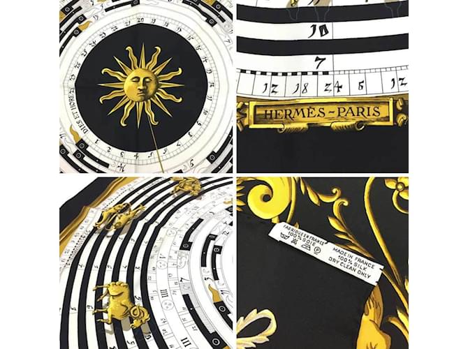 Hermès Hermes Astrologie Konstellation Schal Schwarz Weiß Gelb - Ansicht 3