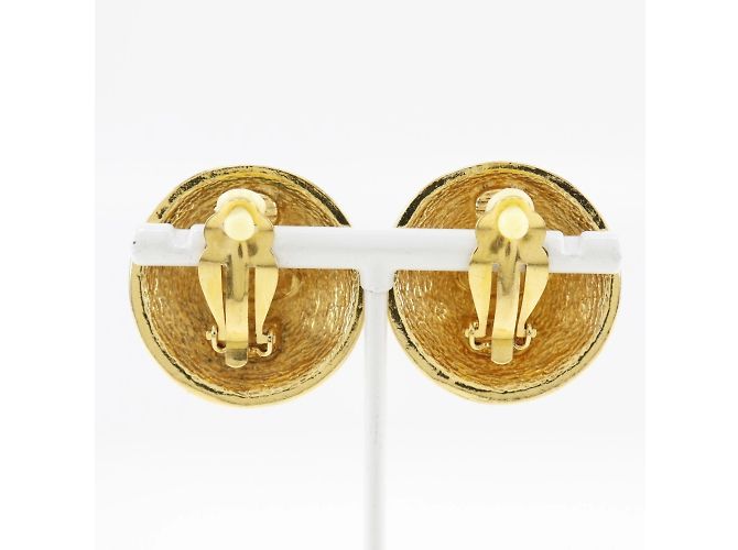 Boucles d'oreilles Matelassé en or plaqué vintage Chanel - vue 3