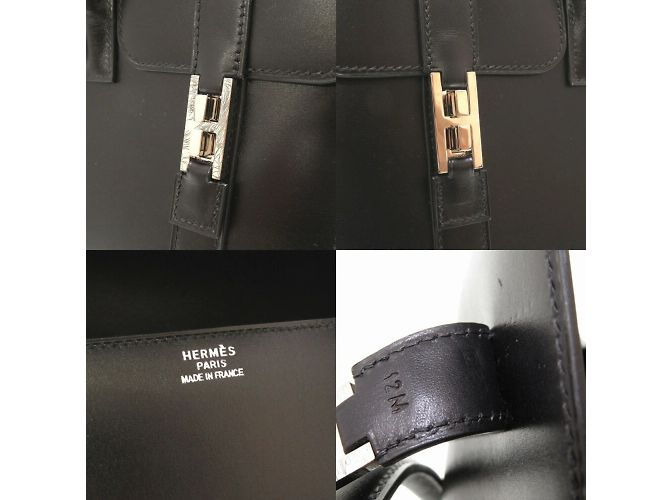 Hermès Borsa Hermes Drag 2 in pelle di vitello nera Nero - vista 9