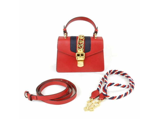 Borsa a Spalla Gucci Sylvie 2WAY Rosso - vista 10