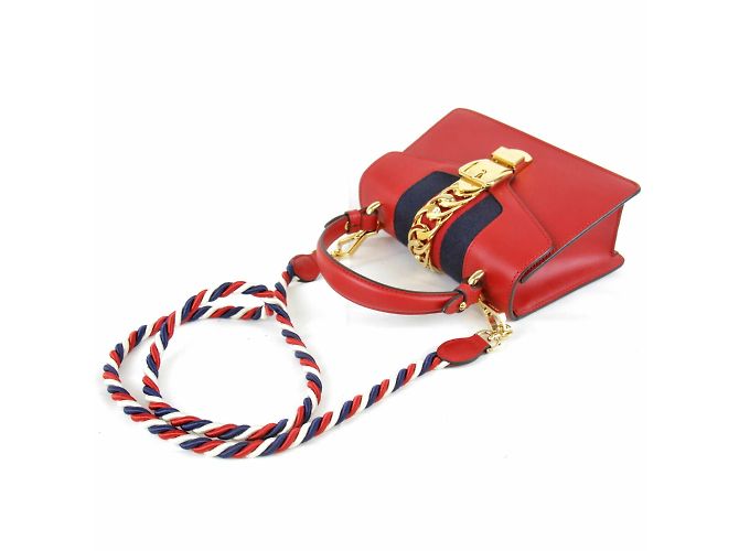 Borsa a Spalla Gucci Sylvie 2WAY Rosso - vista 5