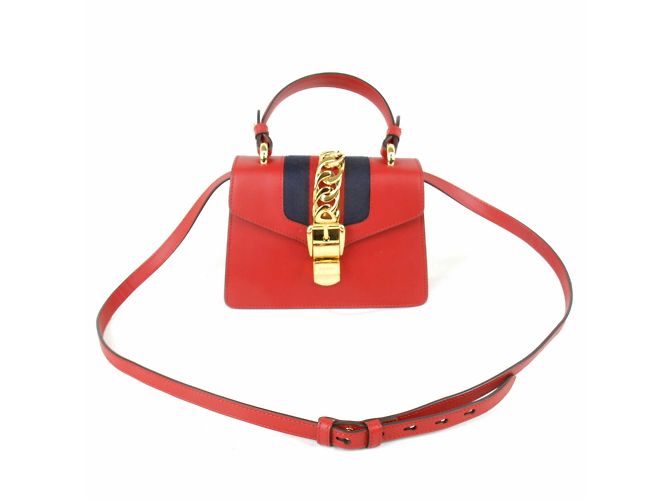 Borsa a Spalla Gucci Sylvie 2WAY Rosso - vista 9