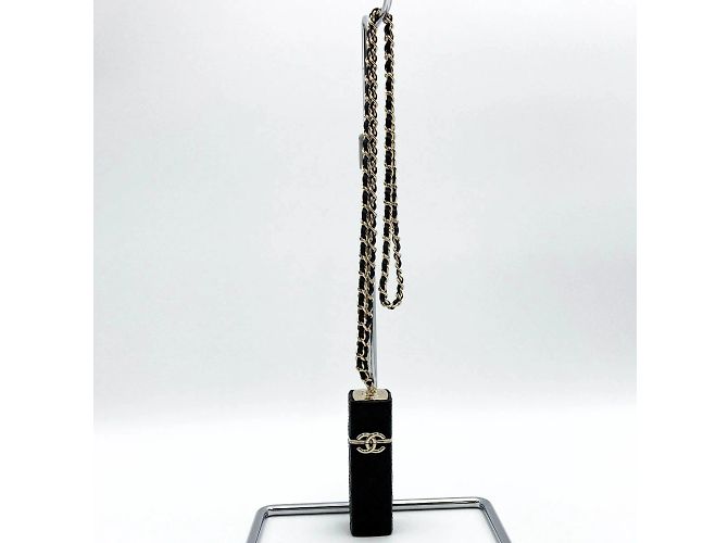 Chanel Lippenstiftetui aus schwarzem Leder - Ansicht 2