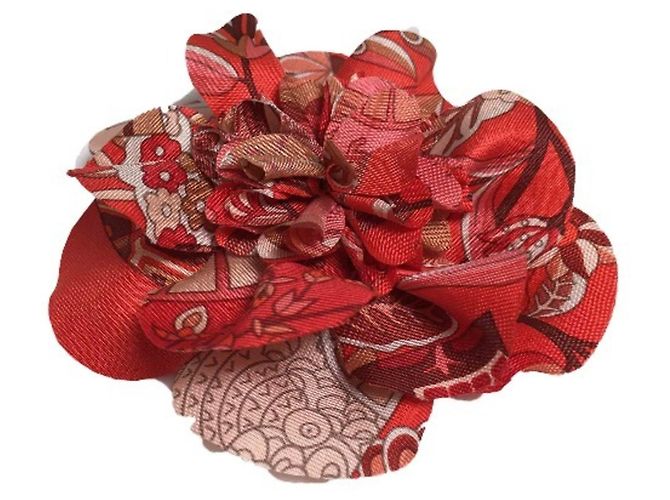 Hermès Spilla Fiore Corsage Rossa Hermes Rosso - vista 2