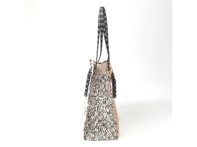 Borsa tote On the Go GM Monogram Jungle di Louis Vuitton Bianco Arancione - vista 3