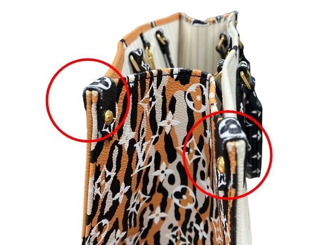 Borsa tote On the Go GM Monogram Jungle di Louis Vuitton Bianco Arancione - vista 6