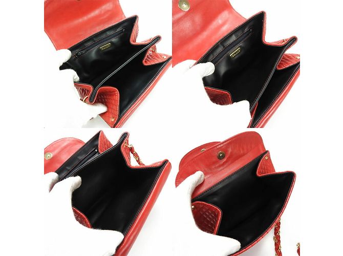 Borsa a spalla in pelle rossa Bally con catena Rosso - vista 8