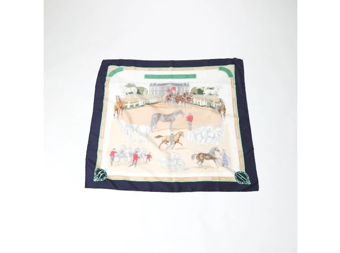 Hermès Sciarpa in seta blu navy Hermes Les Haras Nationaux - vista 2