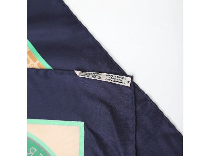 Hermès Sciarpa in seta blu navy Hermes Les Haras Nationaux - vista 6