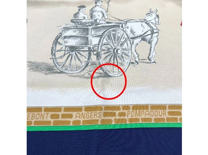 Hermès Sciarpa in seta blu navy Hermes Les Haras Nationaux - vista 8