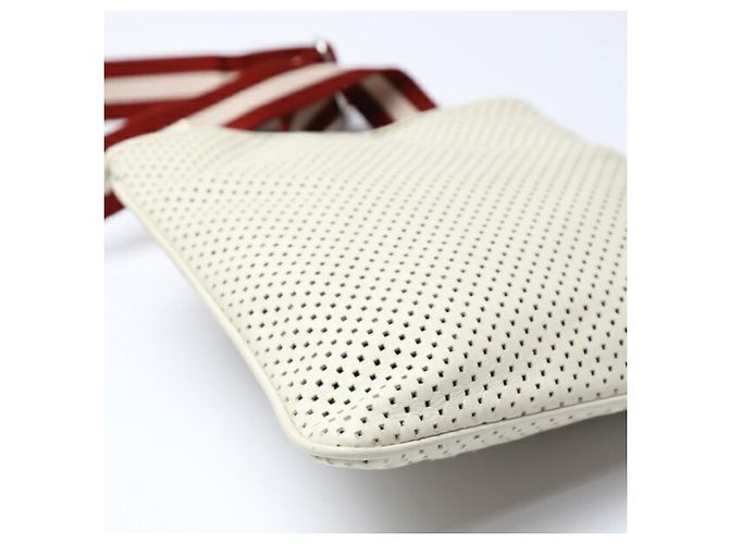 Borsa a tracolla in pelle BALLY Punching Bianco - vista 3