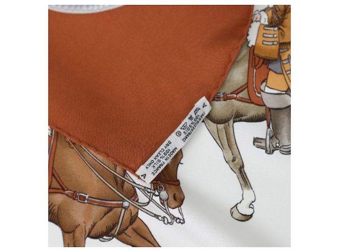 Hermès Foulard in seta marrone Hermes Kare90 Horseback Reprise - vista 3