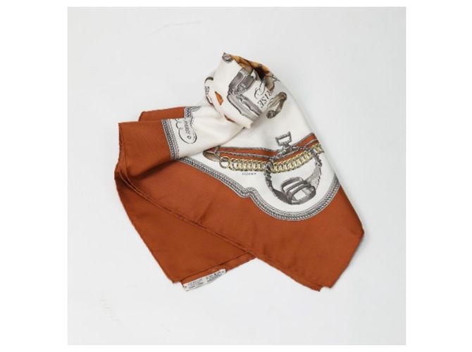 Hermès Foulard in seta marrone Hermes Kare90 Horseback Reprise - vista 4