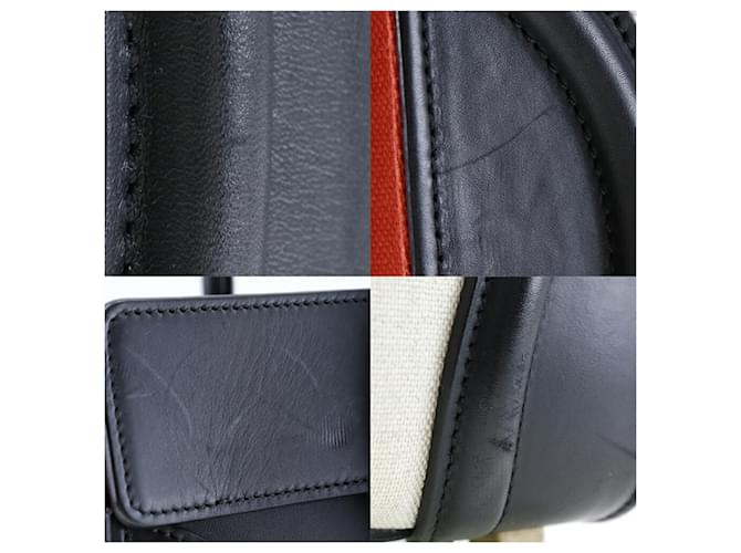 Céline Celine Luggage Handbag Micro Shopper Black Beige Orange - view 7