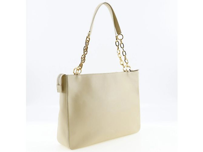 Borsa a spalla in pelle di vitello Versace Beige - vista 3
