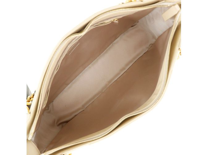 Borsa a spalla in pelle di vitello Versace Beige - vista 6