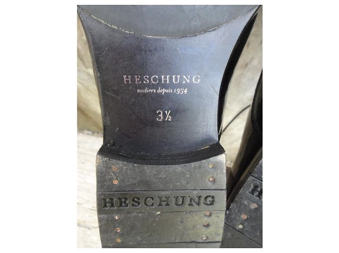 Richelieu Heschung in pelle verniciata nera Nero - vista 6