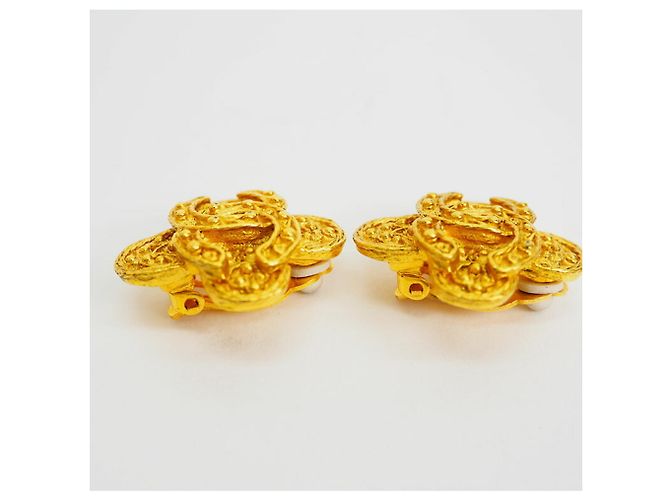 Chanel Vintage Gold Flower Coco Clip Ohrringe Golden - Ansicht 2