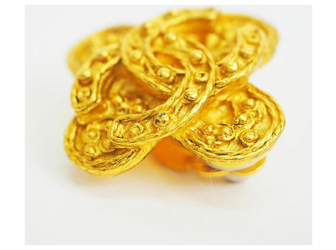 Chanel Vintage Gold Flower Coco Clip Ohrringe Golden - Ansicht 6