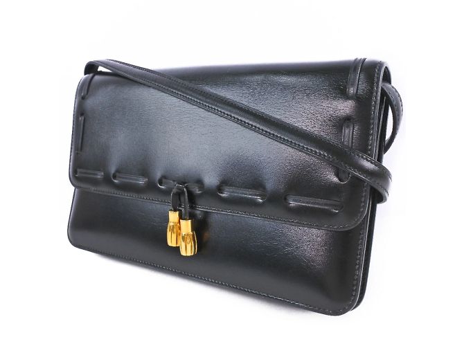 Hermès Borsa a spalla da donna in pelle nera con frange 2WAY di Hermes Nero - vista 2