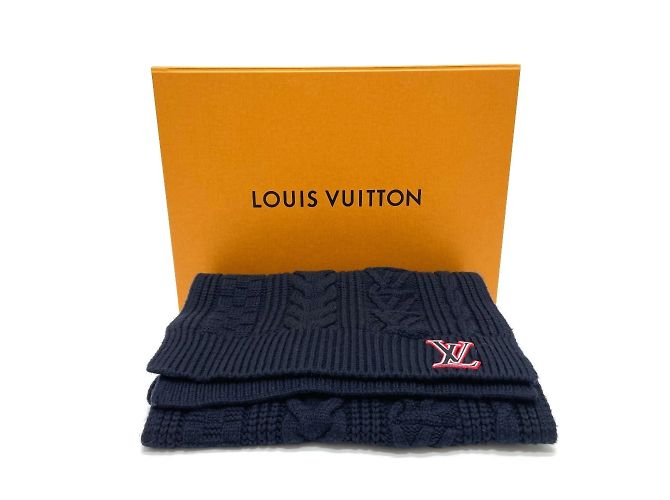 Sciarpa in lana navy Louis Vuitton Blu navy - vista 6
